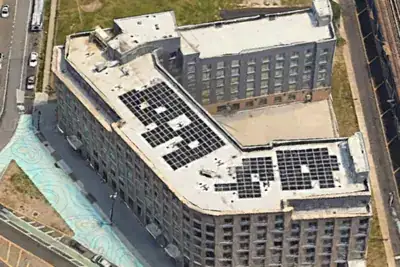 Building aerial solar, project building in New York